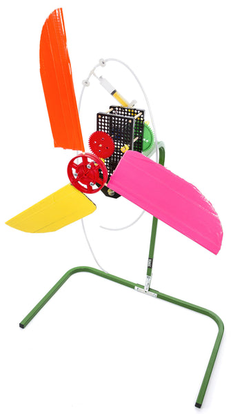 TeacherGeek Wind Pump / Wind Turbine kit assembled on its stand